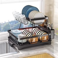 2 Tier Dish Drying Rack Drainboard Set for