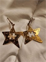 Star puzzle peice earrings