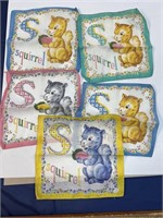 Vintage all cotton squirrel napkins