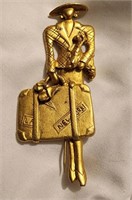 Vintage antique world traveler unit  brooch pin