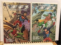DC, comic books, Superboy and robin worlds f