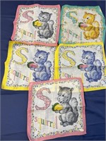 Vintage cotton squirrel handkerchiefs