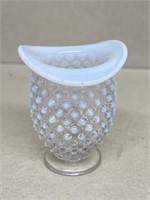 White and clear, hobnob vase
