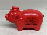 Flatley roofing advertising pig bank