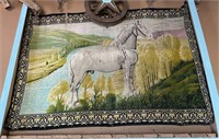1970's Horse Landscape Tapestry