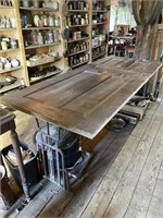 Unique Wood Door Table on Iron Legs