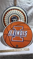Wooden Illini Hanging  Sign, Placemat