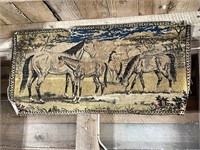 Vintage Horses Grazing Tapestry