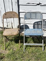 Two Folding Metal Chairs
