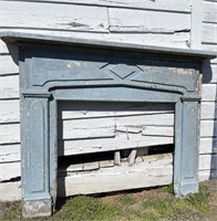 1920’s Farmhouse Blue Diamond Fireplace Mantle #1