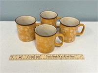 4 Temp-Tations Floral Lace Coffee Mugs