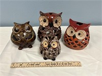 4 Owl Tea Light Candle Holders