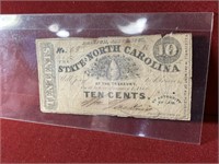 1863 STATE OF NORTH CAROLINE 10 CENT BILL