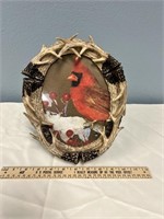 Deer Antler Picture Frame with Cardinal Picture