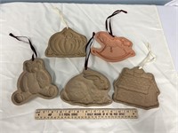 5 Stoneware Cookie Molds