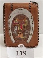 Vintage Genuine Leather Cowboy Zipper Wallet