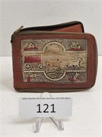 Genuine Leather Cowboy Zipper Wallet