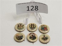 6 Sweet Caporal Cigarette US State Buttons 1896