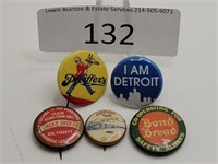 Vintage Advertising & Promotion Pinback Buttons