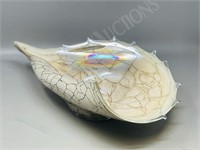 art glass centerpiece 16" long mocha swirl