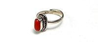 Sterling Coral Ring 4 Grams Size 7