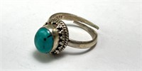 Sterling Turquoise Ring 8 Grams Size 6
