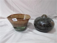 pottery vase and bowl
