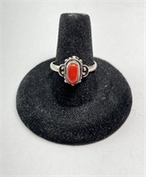 Sterling Coral Ring 4 Grams Size 9