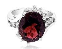 $9820  5.01 cts Red Tourmaline & Diamond 14k Ring