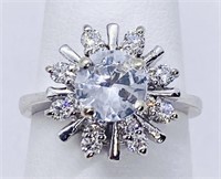 $20,100 GIA 1.69 cts White Sapphire & Diamond 14k