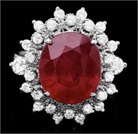 $9,887  9.60 cts Ruby & Diamond 14k Ring