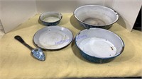 Blue & white granite ware