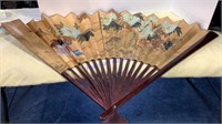 Large oriental fan, folding