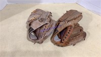 2 Wilson autographed baseball gloves,  Al