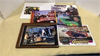 Autographed racing pictures
