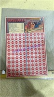 Baseball punch card, 5 cents