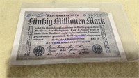 German 1923 50 million mark bill