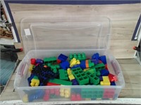 TUB OF LARGE LEGOS