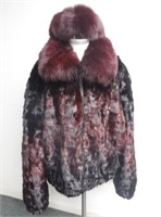 Winter Fur New York 4XL Burgundy Coat w/ Headband
