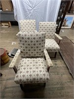 3 FLORAL PRINT CHAIRS