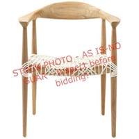 Safavieh Bandelier Light Oak Leather Accent chair