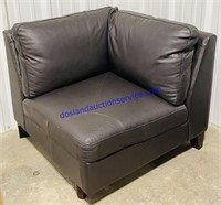 Black Faux Leather Corner Sectional Piece