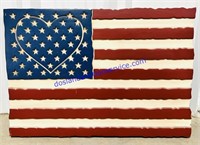 Plastic American Flag Sign (24 x 17)