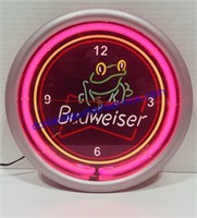 Neon Budweiser Clock (12”)