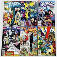 Lot of (6) 1990’s X-Men/Silver Surfer Comic Books