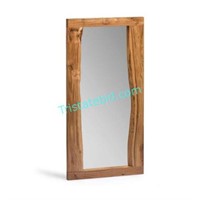 Medium Rectangle Brown Mirror (24 in. H x 48 in. W