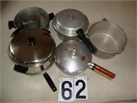 2 Pressure Cookers W/Weights, Pots & Pans
