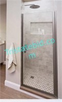 Semi-frameless hinged shower door