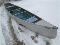 Aluminum canoe and paddles