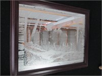 etched glass moose mirror